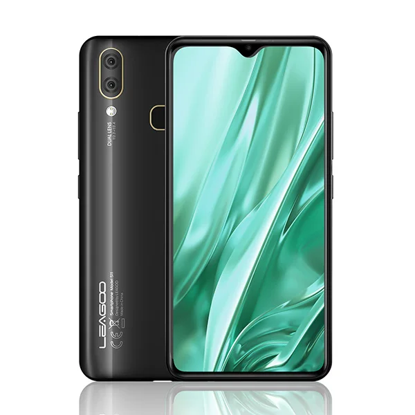 BLACK LEAGOO S11 4 Гб 64 Гб мобильный телефон Android 9,0 6," дисплей капли воды Helio P22 Восьмиядерный 13MP двойная камера отпечатков пальцев Смартфон - Цвет: BLACK