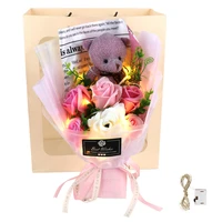 flower bouquet bear creative 32cm luminous valentine birthday gift led