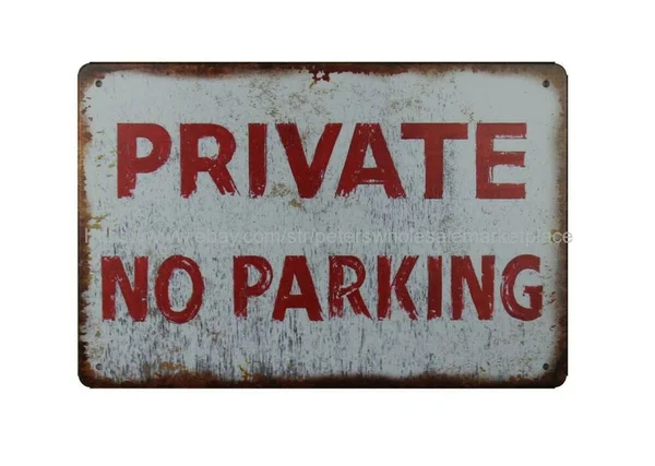 

Частный, без парковки, металлический жестяной знак, домашний декор, настенное искусство