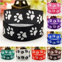 78 22mm1 25mm1 12 38mm3 75mm dog paw cartoon character printed grosgrain ribbon party decoration 10 yards