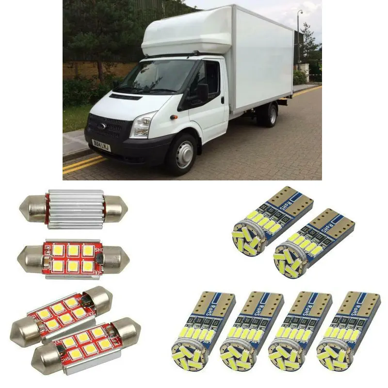 

Interior led Car lights For Ford transit box 2014 bulbs for cars License Plate Light 8pc