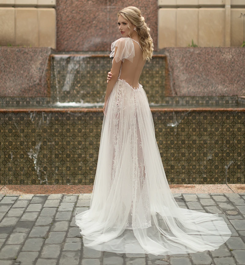 SSYFashion, новинка, сексуальное вечернее платье на одно плечо, кружевное, с блестками, с высоким разрезом, с открытой спиной, пляжные вечерние платья, вечерние платья, Robe De Soiree
