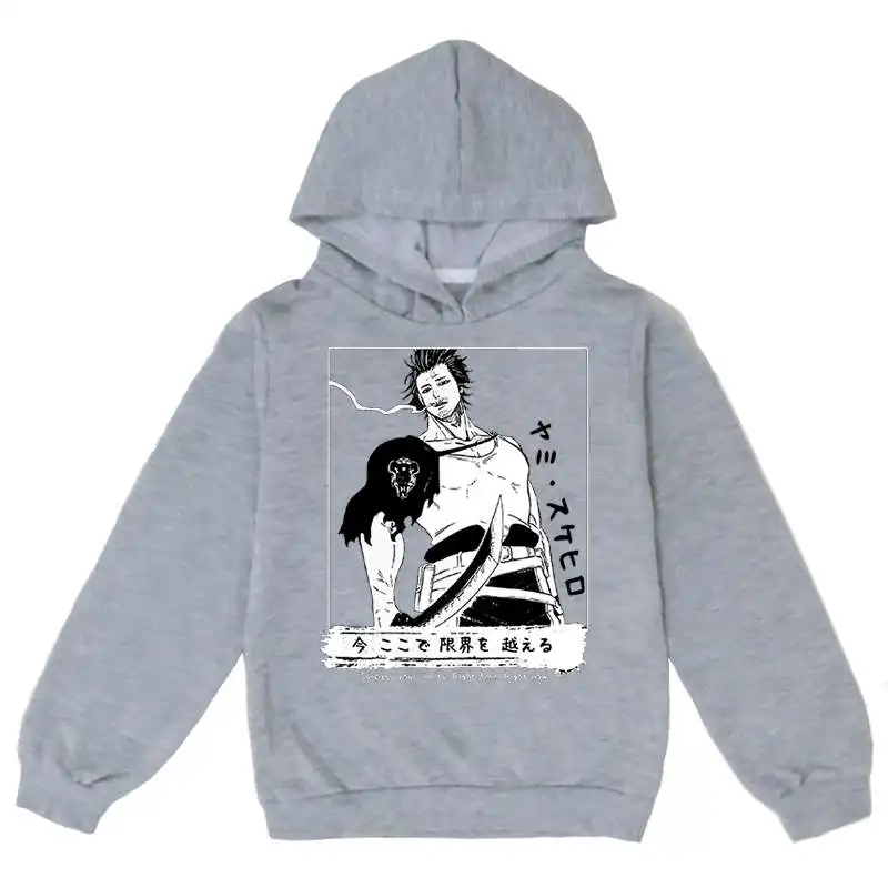 

2022 толстовки с капюшоном с изображением черного клевера, пуловер с изображением героев мультфильма «Отряд быков», толстовка большого разме...