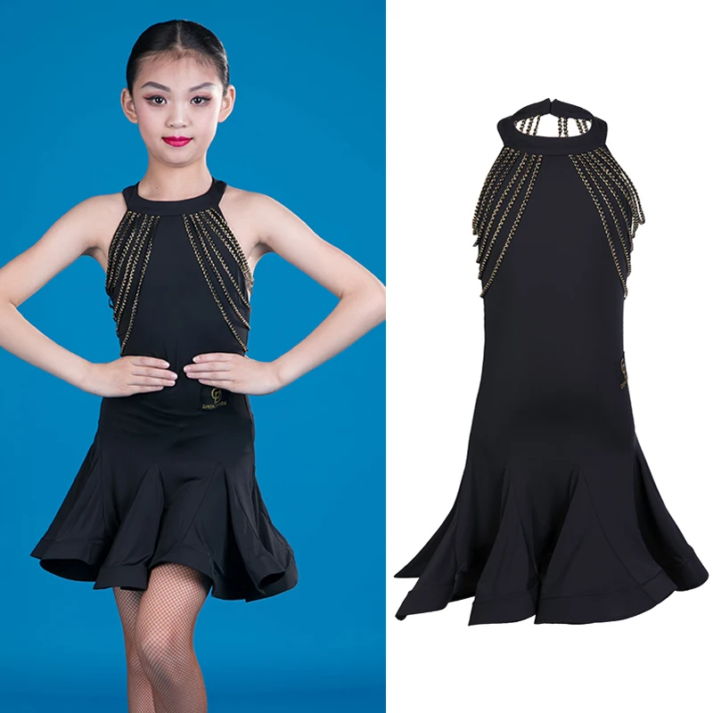 Детские платья для девочек танцевальный костюм латинских танцев платье без