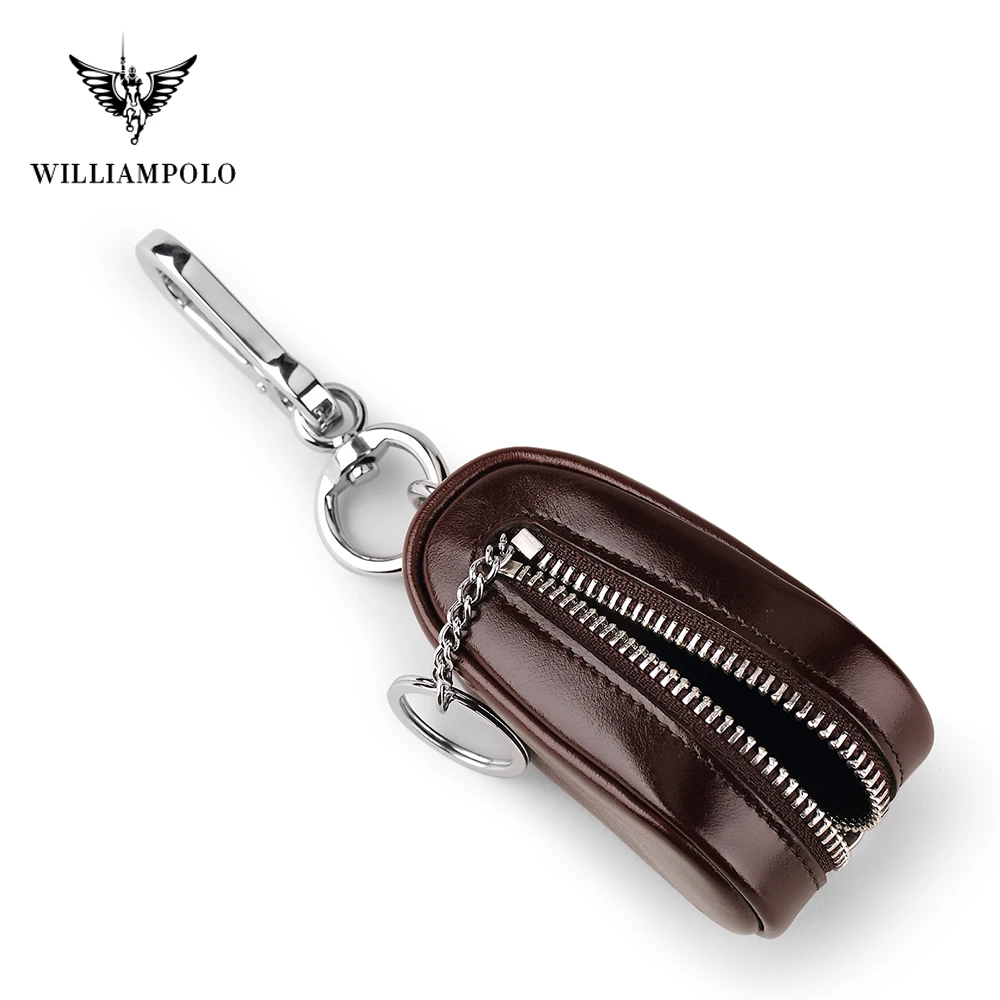 Сумка для ключей WILIIIAMPOLO унисекс кожаная на молнии кошелек zero