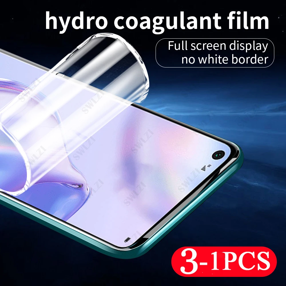 

3/2/1Pcs Full soft cover phone screen protector for huawei P20 P30 pro plus P40 lite E hydrogel film Not Glass protective film