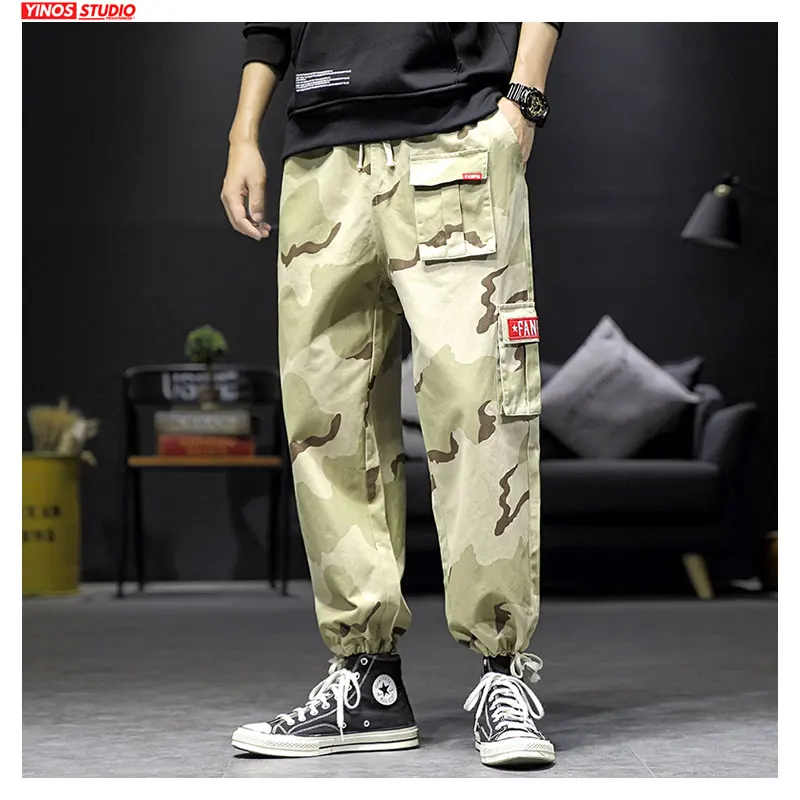 Мужские камуфляжные брюки повседневные японские Леггинсы свободные шаровары