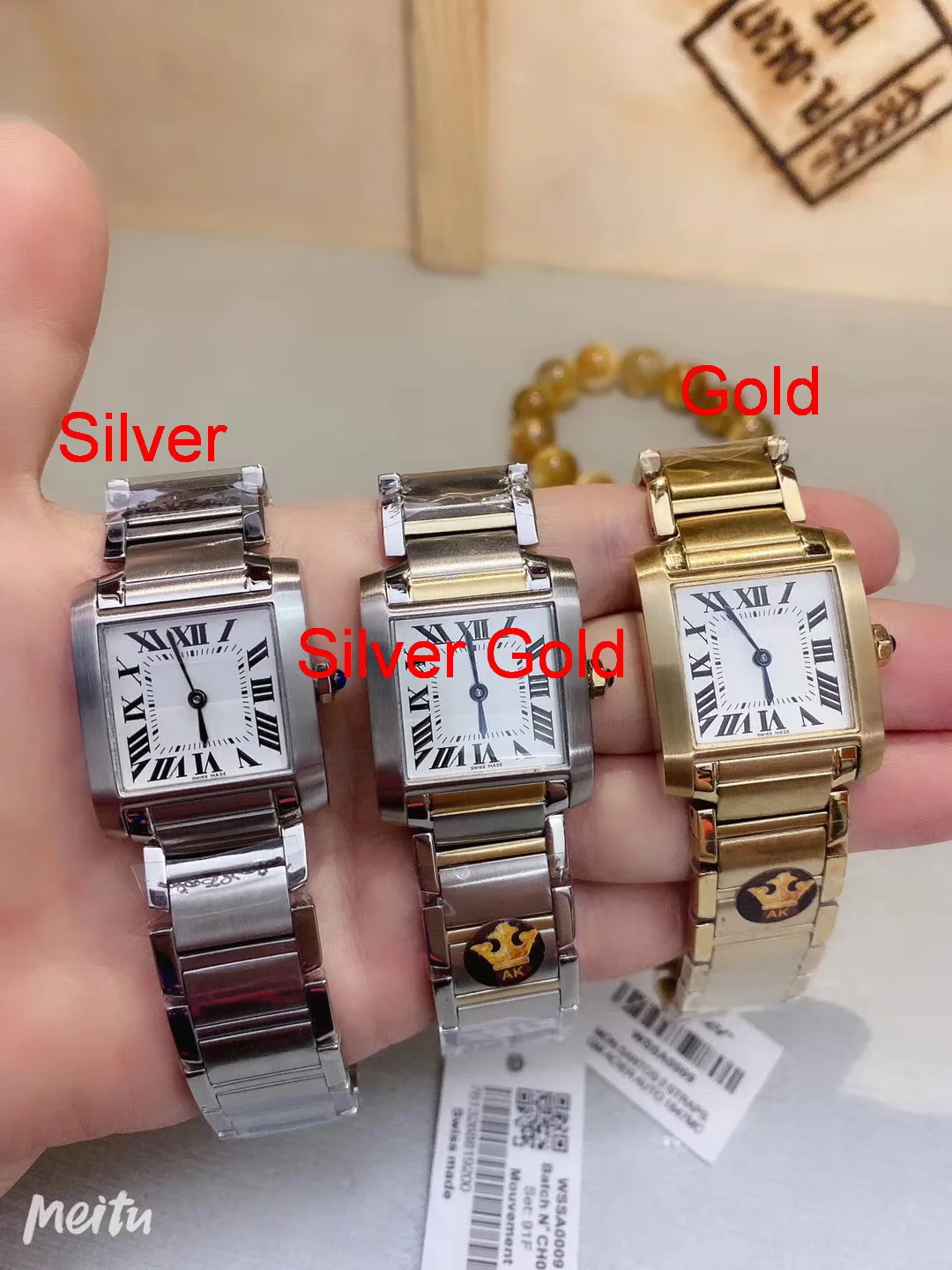 

Famous New Men Sapphire Silver 18K Yellow Gold Stainless Steel Japan Quartz Sports Classic Square Watches Blue Hands AAA+