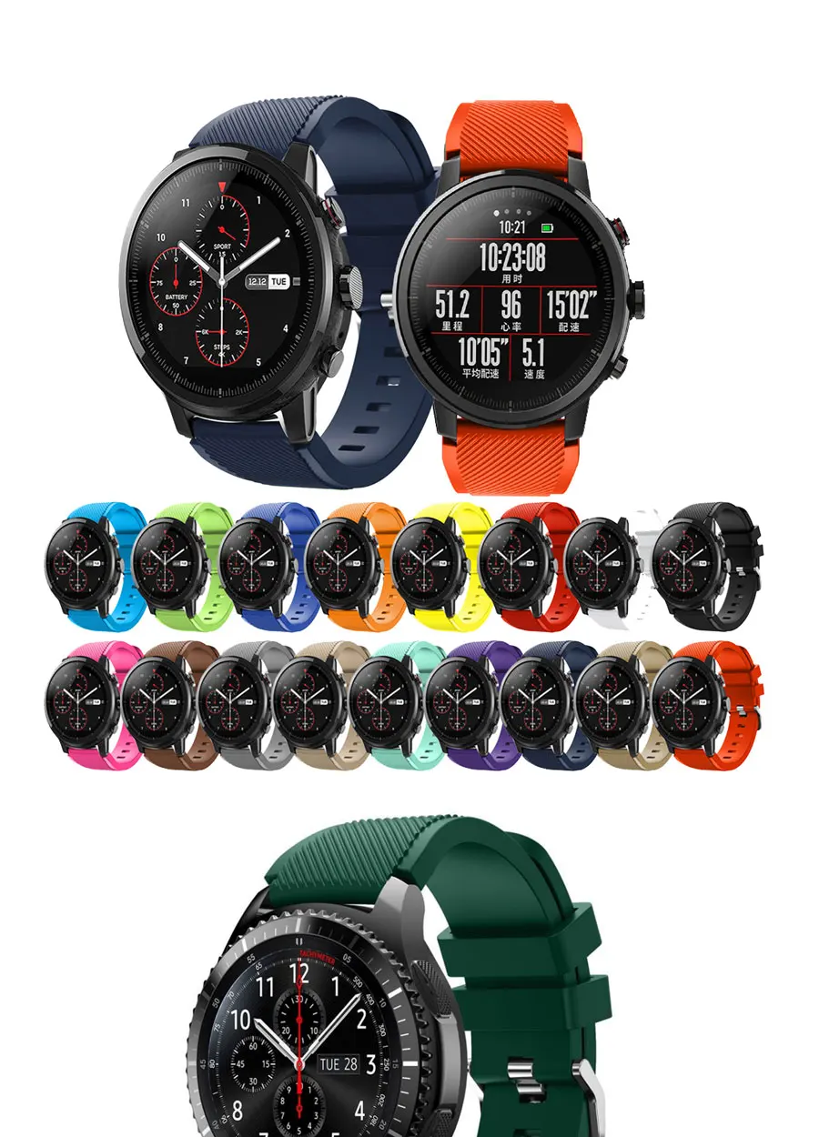 Горячая Распродажа! Классический ремешок s3 Frontier для samsung Galaxy Watch 46 мм ремешок 22 мм силиконовый браслет huawei watch GT ремешок S3 smartwatch