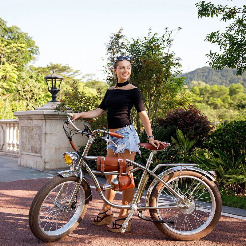 Электрический велосипед на толстых покрышках 500 Вт Круизер винтажный пляжный