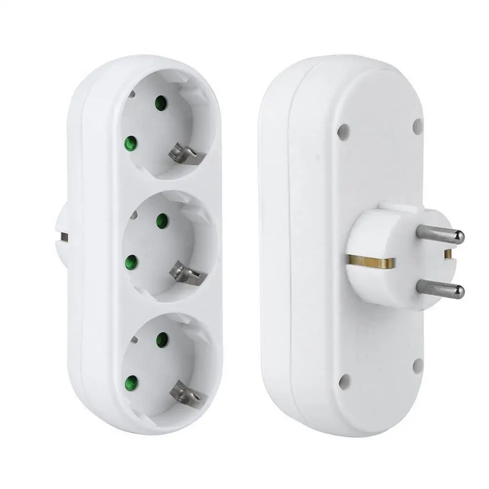 

Portable 16A 250V EU Plug European Conversion Plug 1 Plug To 3 Sockets Socket Adapter EU Standard Power Adapter