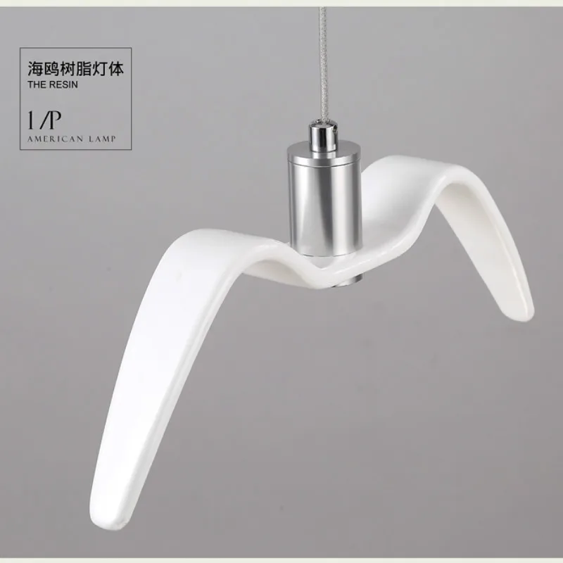 

Creative Resin Seagull Living Room Kitchen Hanging Lamps Morden Shopping Mall Clothing Store Bird Light Home Decor Pendant Light