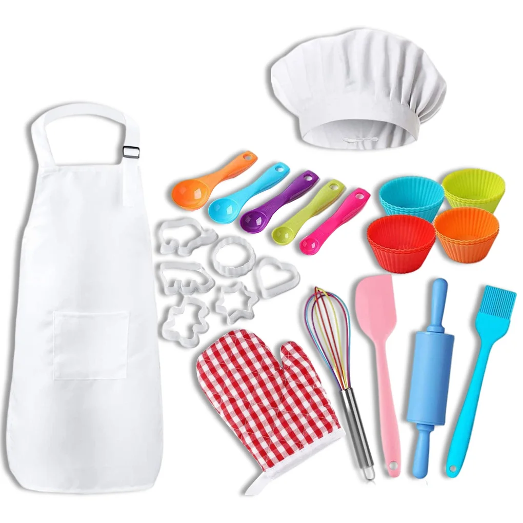 

30 шт. полный детский набор для готовки и выпечки, кухонный инструмент для девочек, детские кухонные принадлежности, набор инструментов для в...