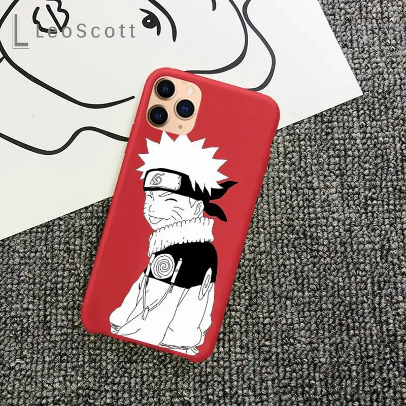 

Naruto anime Phone Case Candy Color for iPhone 11 12 mini pro XS MAX 8 7 6 6S Plus X 5S SE 2020 XR