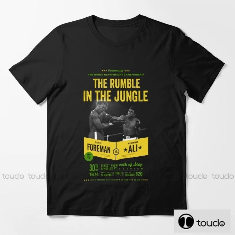 Новинка футболка Ali Vs Foreman с надписью Rumble In The Jungle Манга женская летние хлопковые