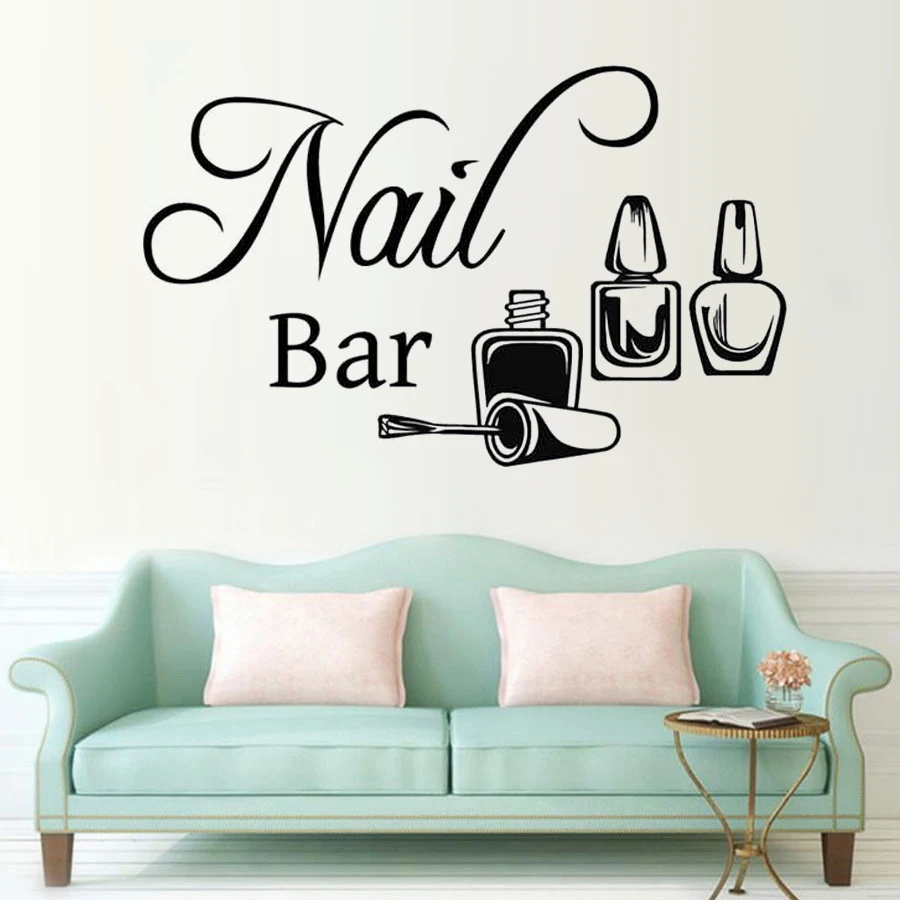 

Nail Salon Sign Wall Window Decal Sticker Nails Nail Art Polish Manicure Pedicure Art Wall Stickers Vinyl Removable FK-90