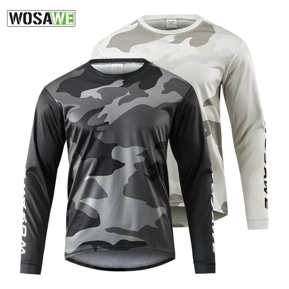 

WOSAWE Men Downhill Jersey Quick Dry Cycling Jersey Maillot De Cyclisme Pour Hommes Motocross Offroad Mountain Bike Jersey