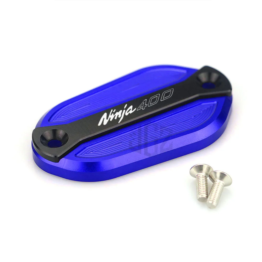 Ninja 400 Blue Мотоцикл CNC алюминиевый передний тормоз резервуар жидкость крышка бака Крышка для KAWASAKI NINJA 400 Z400 модифицированные аксессуары - Цвет: Ninja 400 Blue