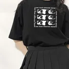Готическая одежда с глазами и страхом, футболки, модная женская футболка большого размера в стиле Харадзюку, уличная футболка в стиле панк, одежда для гранж, топы