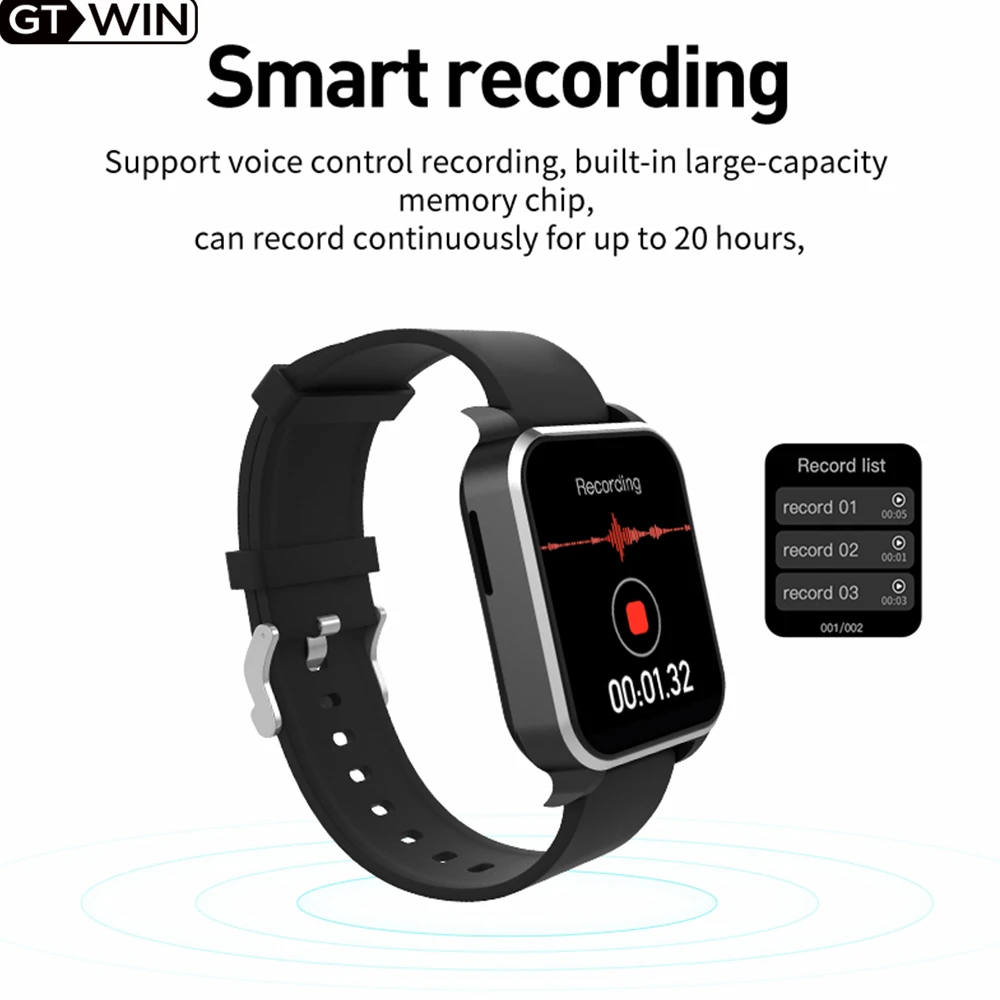 

Смарт-часы GTWIN с Bluetooth, сенсорным экраном дюйма, пульсометром и фитнес-трекером