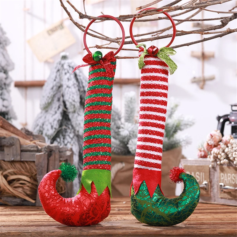 Новый год Рождественские украшения для дома DIY железное кольцо Эльф сапоги кулон