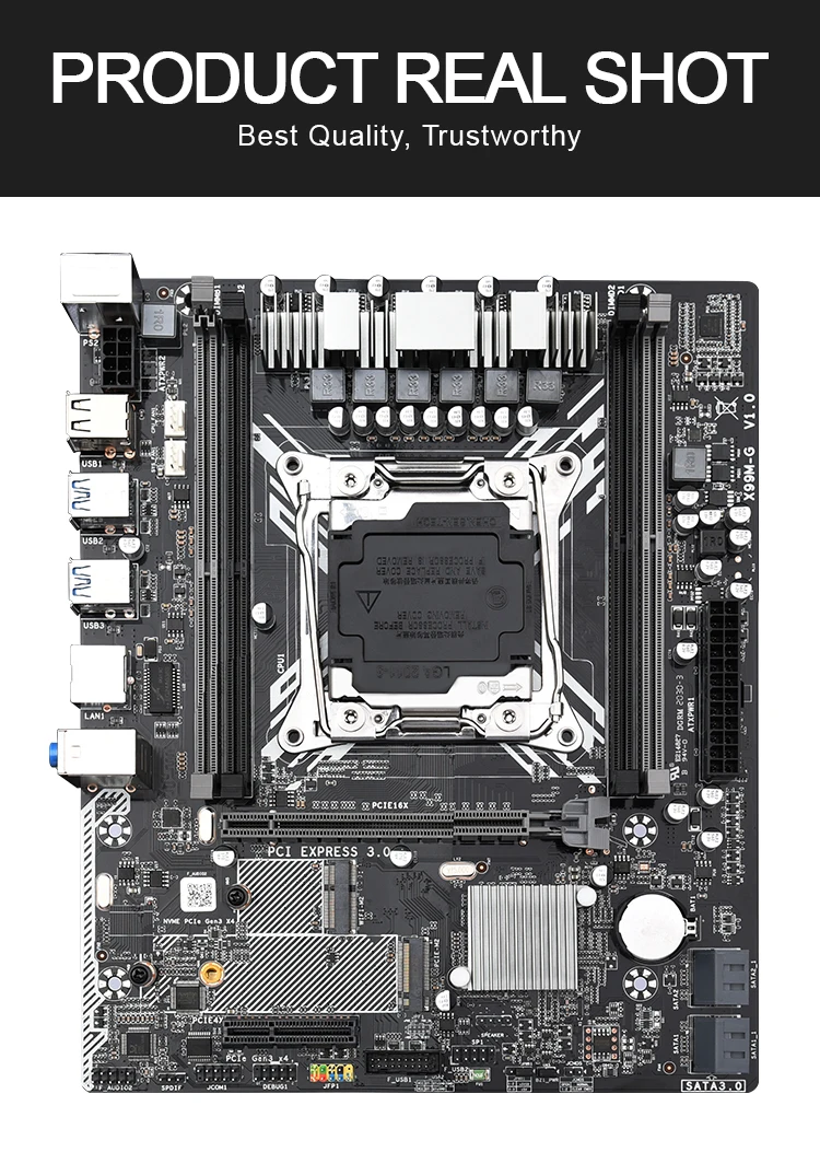 Комплект материнской платы Jingsha X99MG LGA 2011-V3 с Xeon E5 2620V3 и 2*8 = 16 Гб DDR4 2133 МГц ECC REG ОЗУ