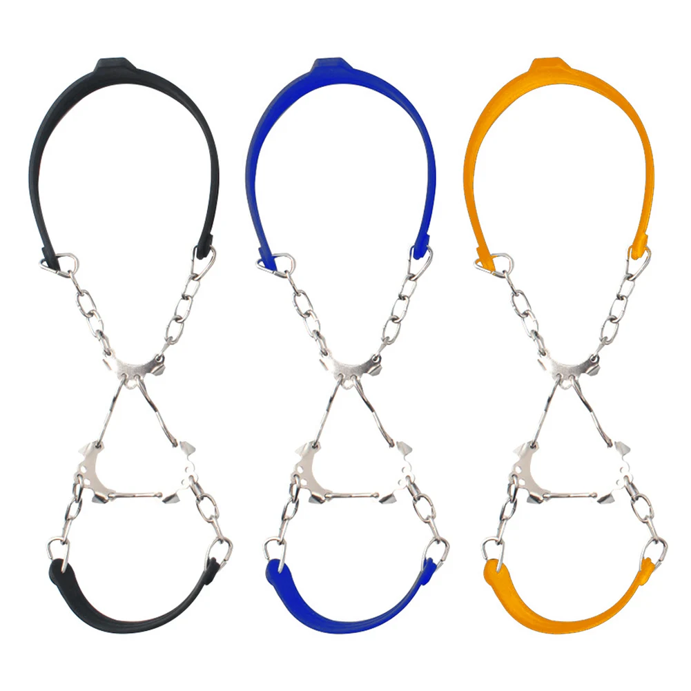 1Pair Outdoor Winter Chain Ice Gripper Anti Slip 6 Teeth Cleats Crampon Snow Sports Climbing Hiking Silicone Shoe Spikes | Обувь