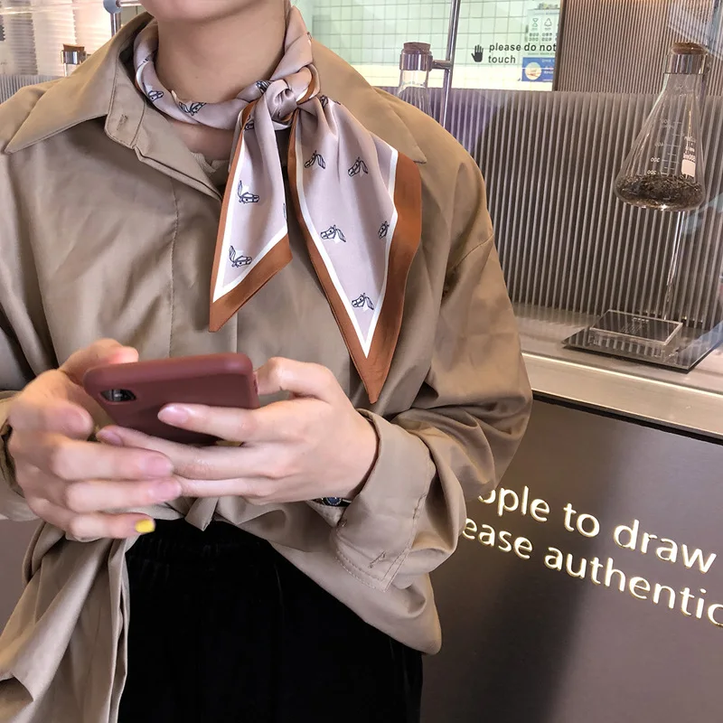 

Silk Scarf neckerchief Ribbon headband bag tie Simple Fashion Decoration Multi-Functional Long Scarves