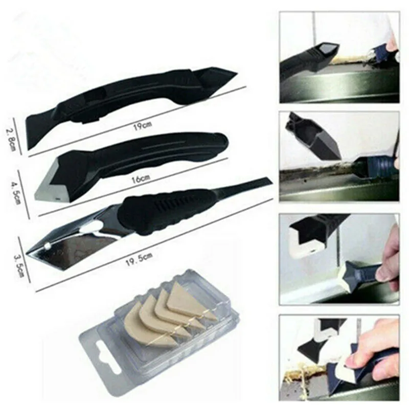 

3 In 1 Silicone Sealant Remover Tool Kit Set Scraper Caulking Mould Removal