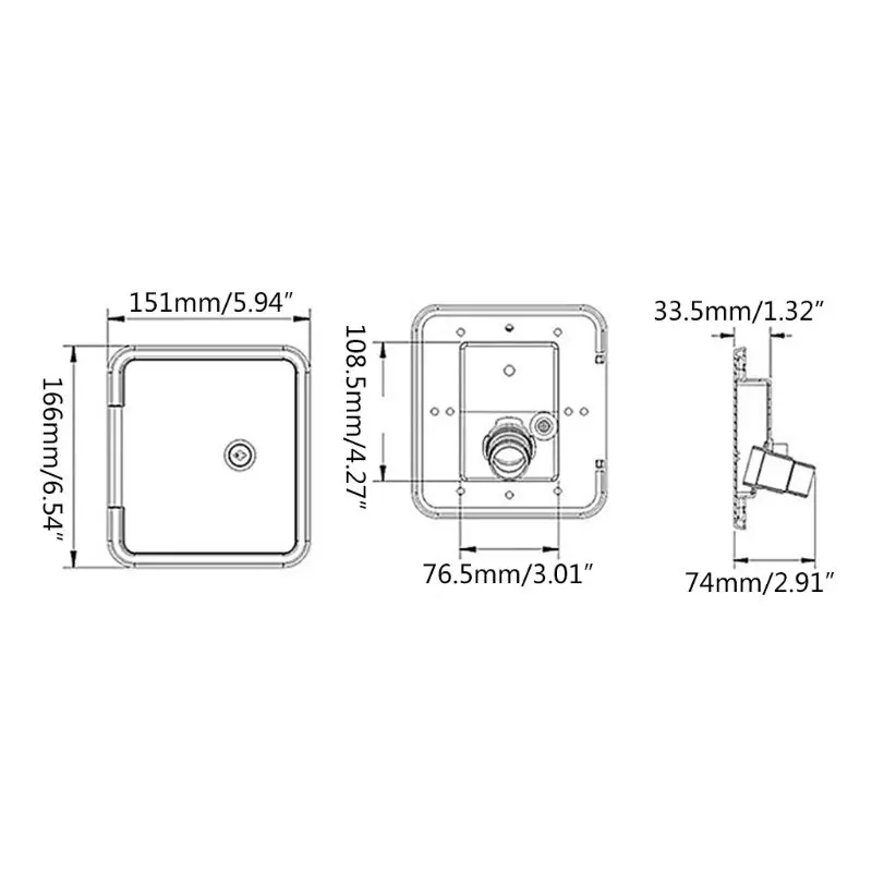 

Caravan Square Hatch Cover Gravity Inlet Easy to Install RV Water Filler Access