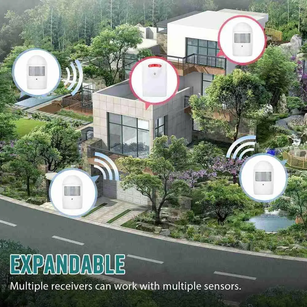 

Новая домашняя беспроводная сигнализация для подъездной дорожки с инфракрасным датчиком движения, индукционный дверной звонок для гаража,...