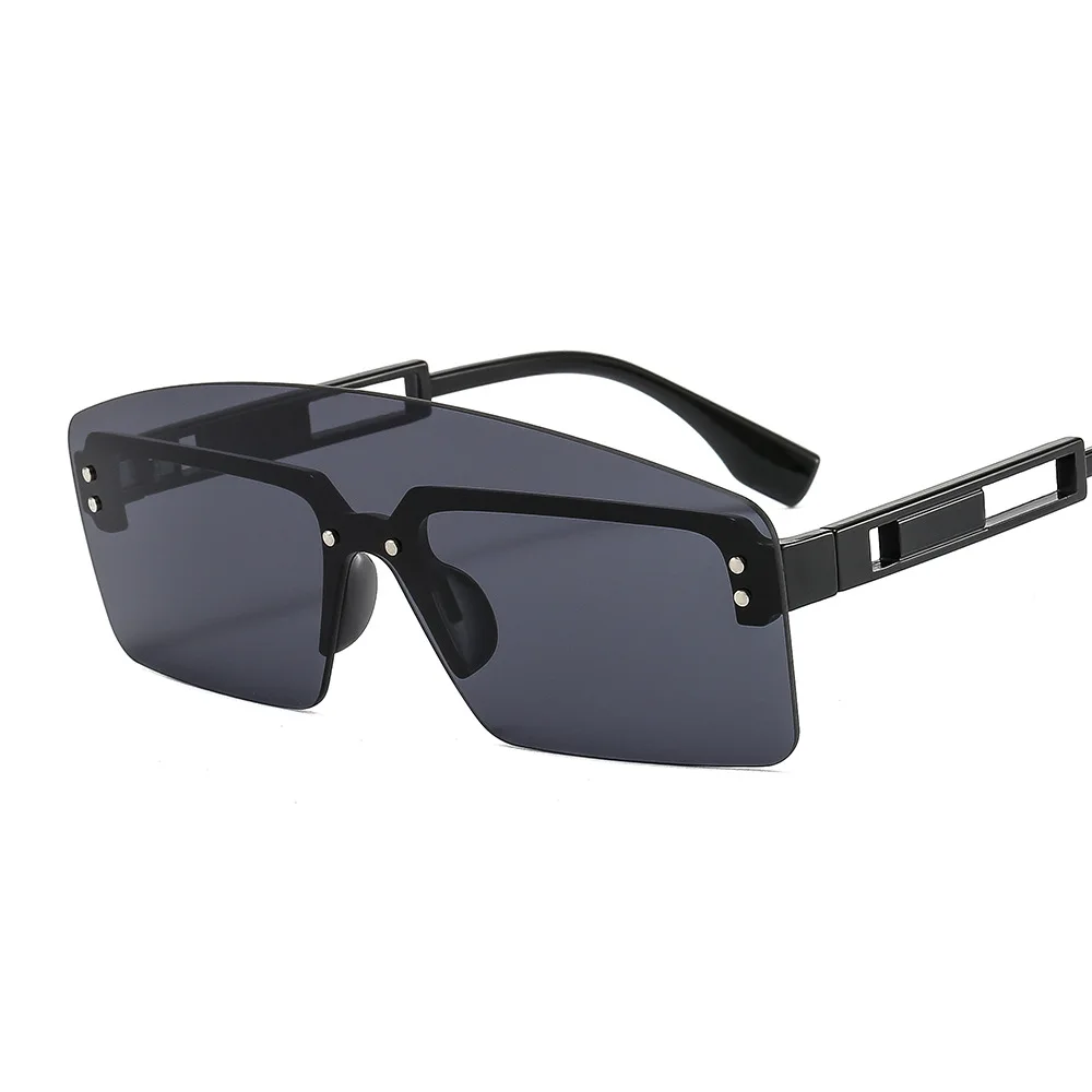 

Rimless Sunglasses Square Women Men Oversize One Piece Retro Brand Designer Rectangle Eyewear UV400 Big Shades Oculos Female