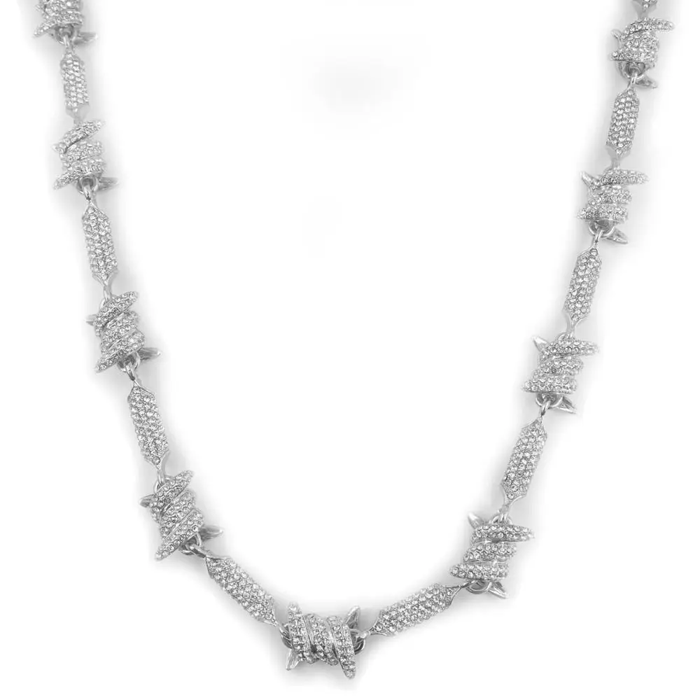 Цепочка в стиле хип-хоп с блестящими рожками мужское ожерелье женское звено