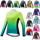 Велосипедная майка с длинным рукавом, Женская велосипедная одежда, осенняя велосипедная майка, женская куртка для шоссейного велоспорта