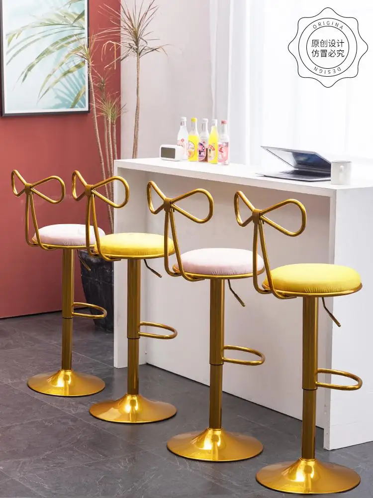 Скандинавский барный стул вращающееся кресло спинка современный