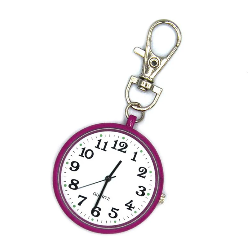 

Quartz Pocket Watch Keychain Clocks Round Dial Portable Simple Pendant for Women Men SWD889