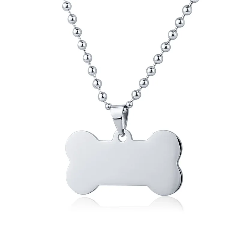 Бесплатная гравировка кости из нержавеющей стали подвески Pet ID тег