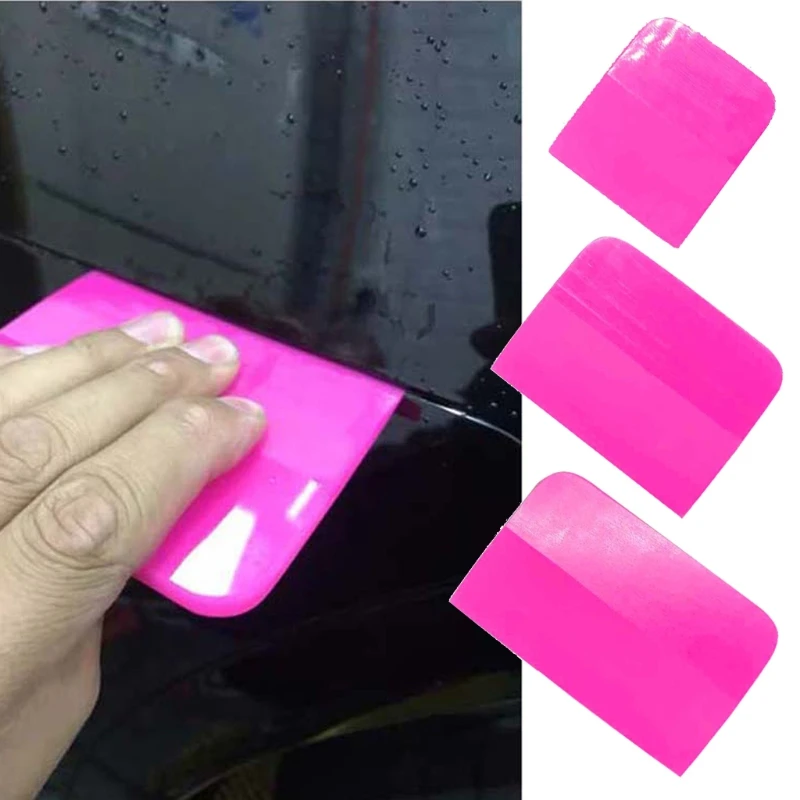 

Pink Scraper Soft Rubber Car Window Squeegee Tint Tools Glass Water Scraper 094D