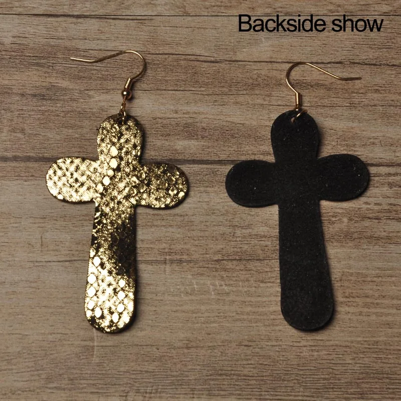 Женские серьги из натуральной кожи Cpop Cross длинные массивные модные ювелирные