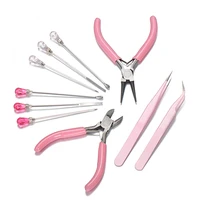 pink color diy jewelry making pliers tweezers tool muddler poke needle spoon tool set for silicone resin mold jewelry making
