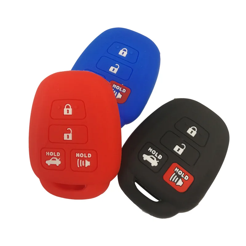

Silicone Case for Keys Key Cover Cap for Toyota Corolla Prodo Rva4 Camry Highlander Remote Key Jacket Car Stying Keychain Car