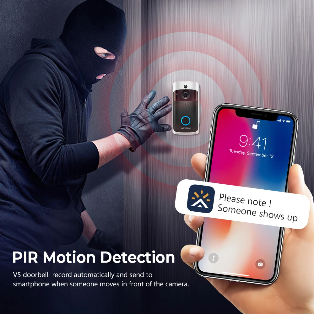 Умный дверной звонок V5 IP-видеодомофон Wi-Fi уличная камера для телефона ИК
