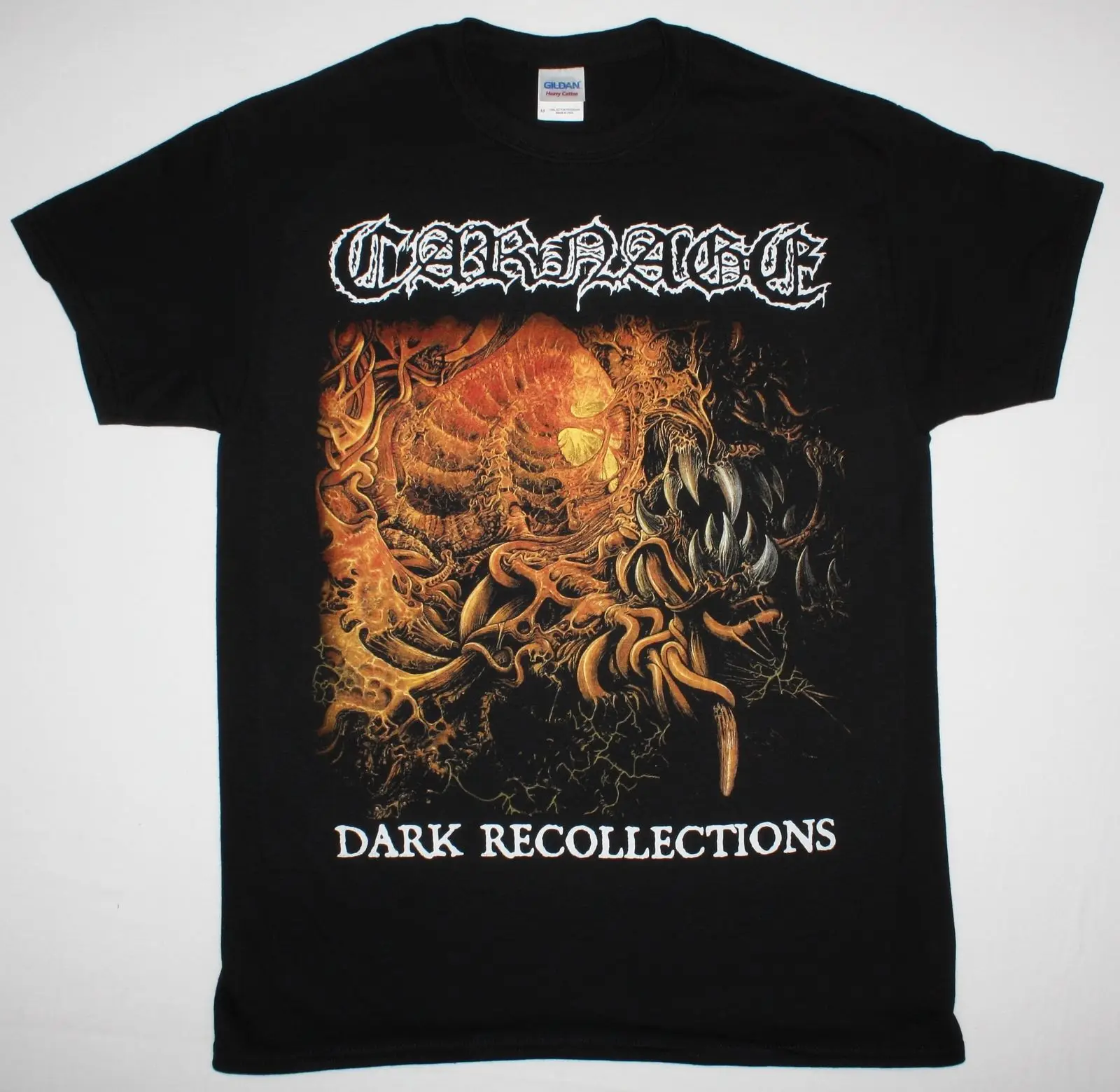 CARNAGE DARK RECOLLECTIONS GRAVE DISMEMBER DEATH METAL NEW BLACK T-SHIRT Short Sleeves Cotton T Shirt Free Shipping TOP TEE | Мужская