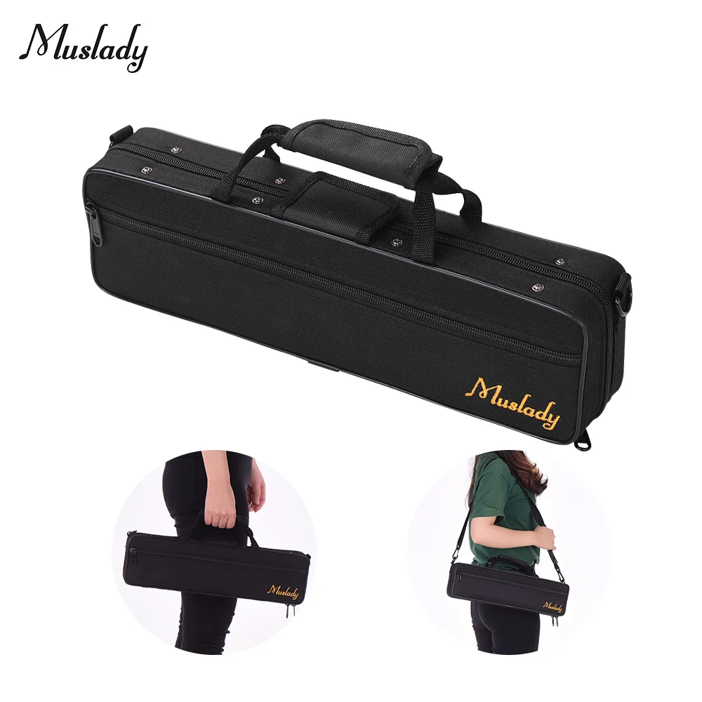 Muslady 16 отверстий из золотистого металла флейта чехол для гитары рюкзак ящик
