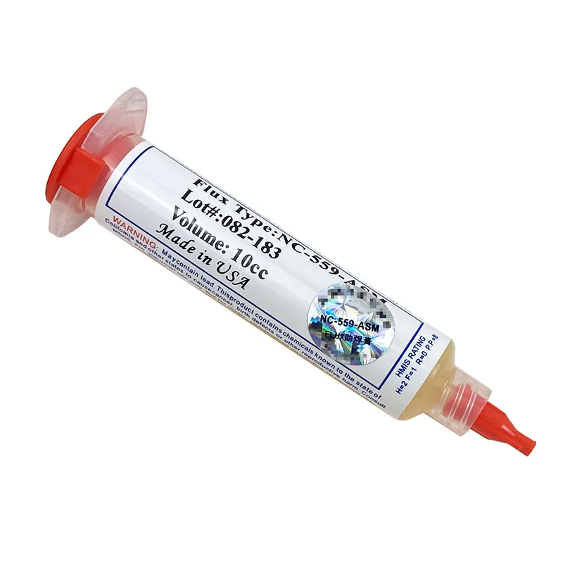 Флюсовая паста 10cc NC-559-ASM бессвинцовые иглы для пайки со шприцом ремонта печатных