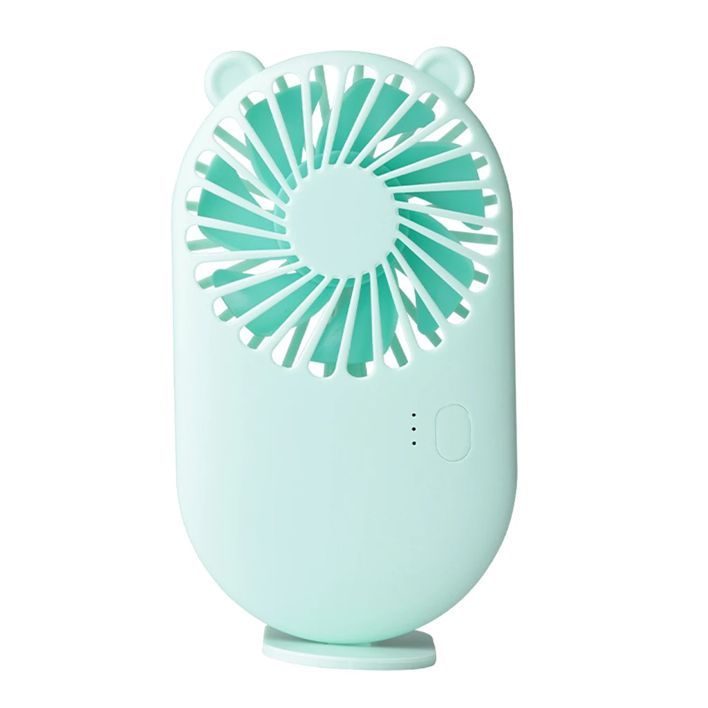 

2x Cute Handheld Mini Fan Outdoor Personal Cooling Fan USB Green/White Gifts