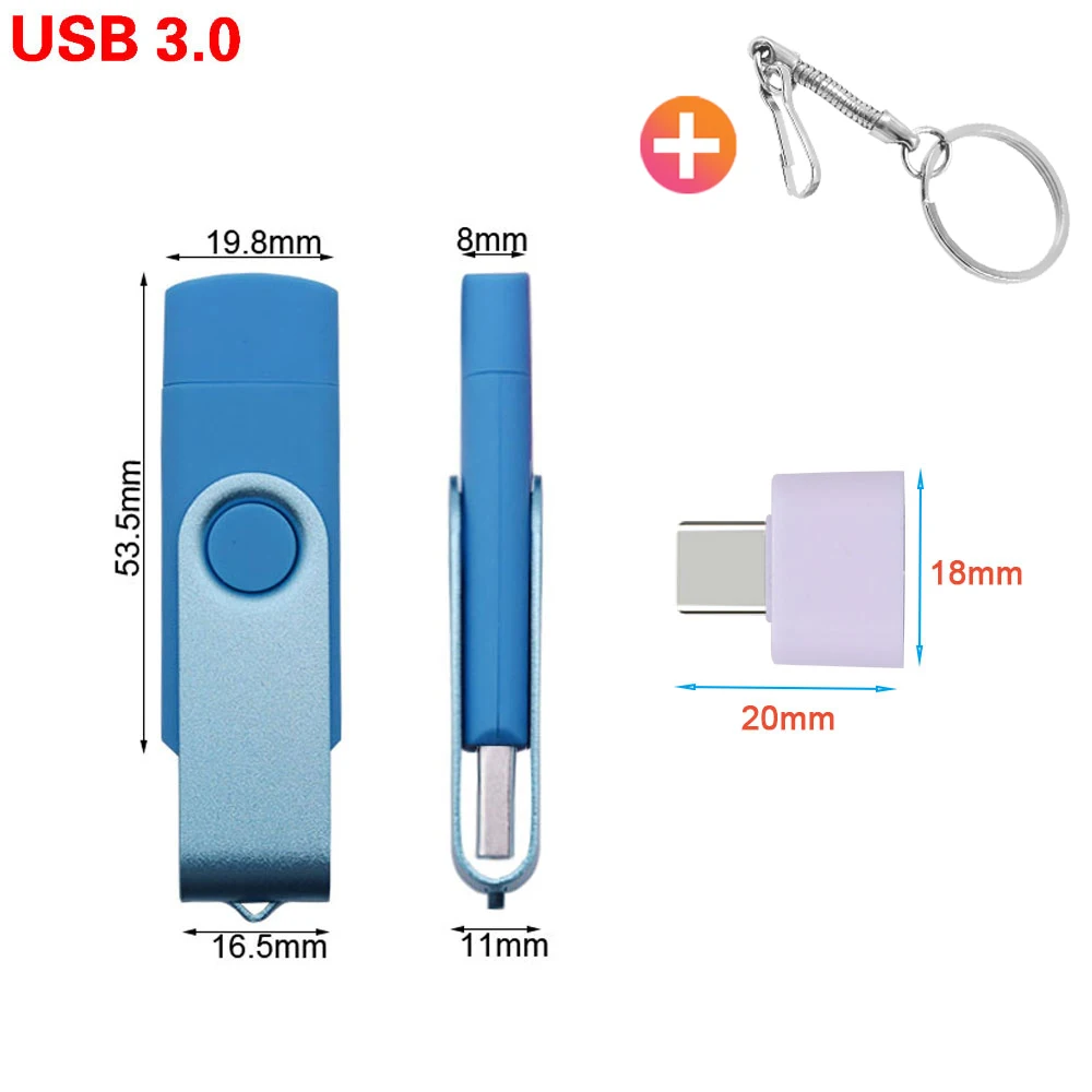 Высокоскоростной OTG USB флеш накопитель 512 ГБ 256 Гб металлический 64 128 флешки