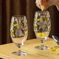 creative rabbit high foot glass tea juice glass cup coffee mug wine glass drink mug high borosilicate glass drinkware durable