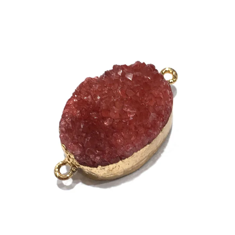 Натуральный камень модный Овальный Кулон полимерный Соединитель с двумя