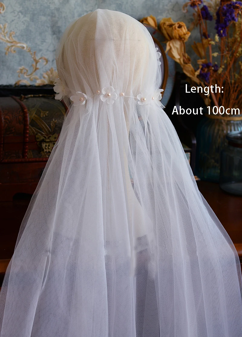 100 см Роскошный белый тюлевой короткий Свадебный вуаль с блестящими блестками